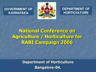 National Conference on Agriculture / Horticulture for RABI Campaign 2006