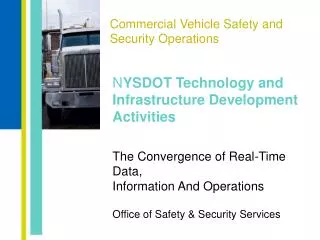 Commercial Vehicle Safety and Security Operations