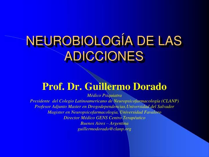 neurobiolog a de las adicciones