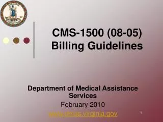 CMS-1500 (08-05) Billing Guidelines