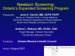 Newborn Screening: Ontario’s Expanded Screening Program - slide 1