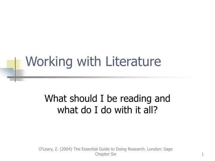 working with literature