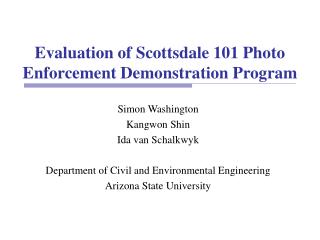 Evaluation of Scottsdale 101 Photo Enforcement Demonstration Program