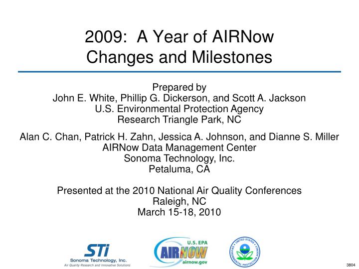 2009 a year of airnow changes and milestones