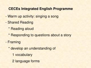 CECEs Integrated English Programme