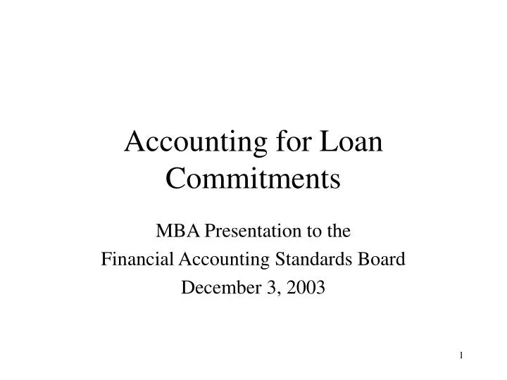 accounting for loan commitments