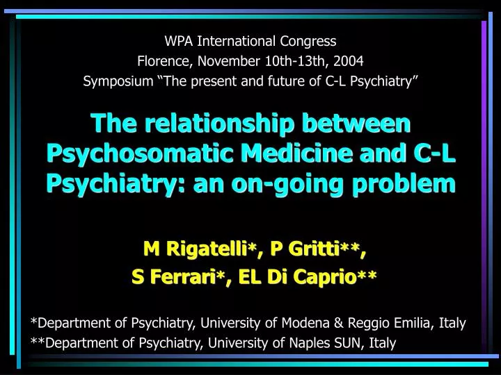 the relationship between psychosomatic medicine and c l psychiatry an on going problem