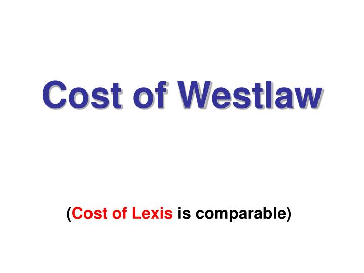 cost of westlaw