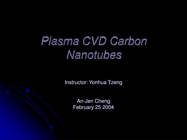 plasma cvd carbon nanotubes