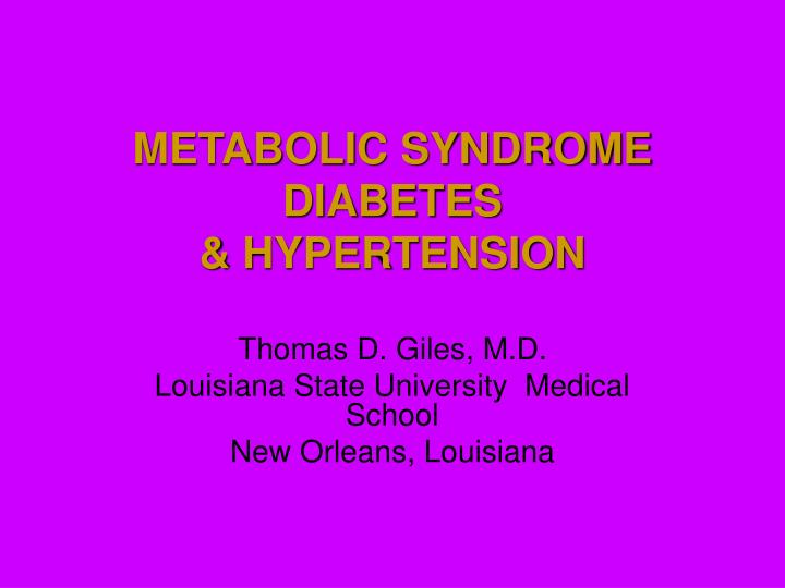 metabolic syndrome diabetes hypertension