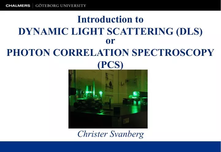 introduction to dynamic light scattering dls