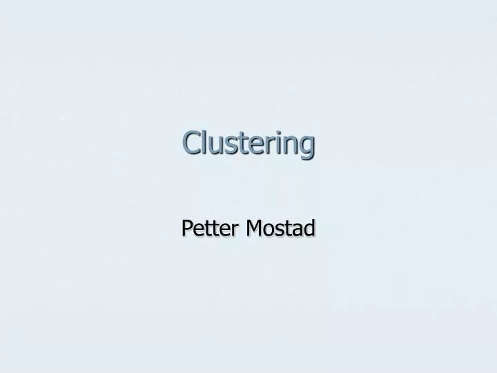 clustering