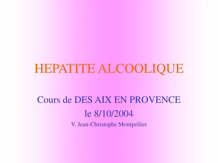 hepatite alcoolique