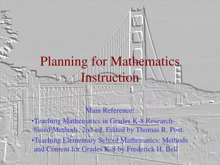 planning for mathematics instruction