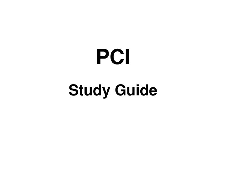pci study guide