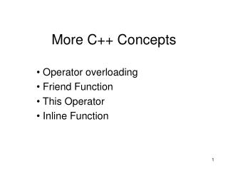 More C++ Concepts