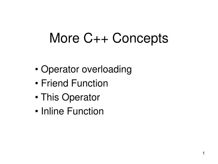 more c concepts