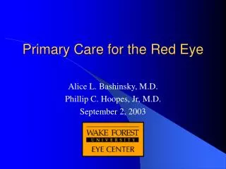 Primary Care for the Red Eye