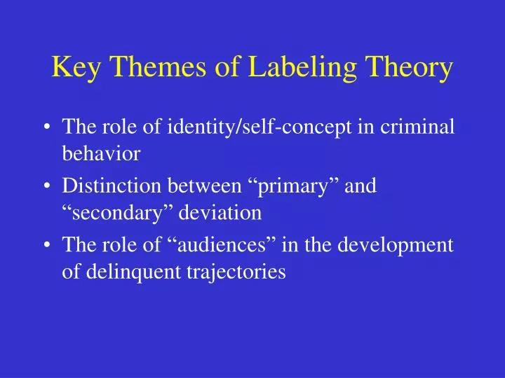 key themes of labeling theory