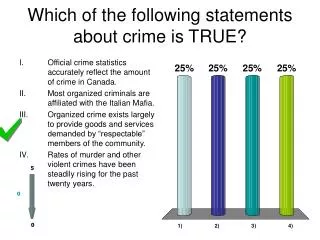 Which of the following statements about crime is TRUE?