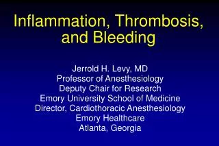 Inflammation, Thrombosis, and Bleeding