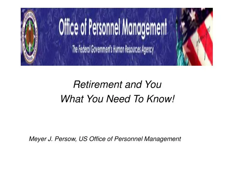 retirement and you