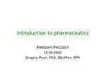 Introduction to pharmaceutics - slide 1