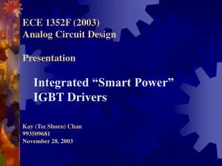 ECE 1352F (2003) Analog Circuit Design Presentation