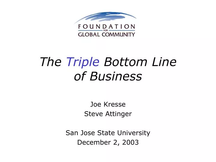 the triple bottom line of business