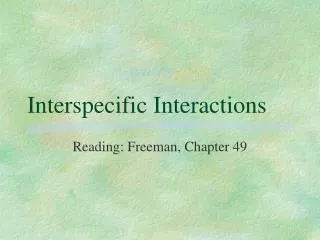 Interspecific Interactions
