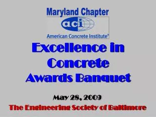 Excellence in Concrete Awards Banquet