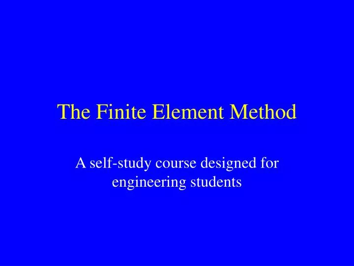 the finite element method