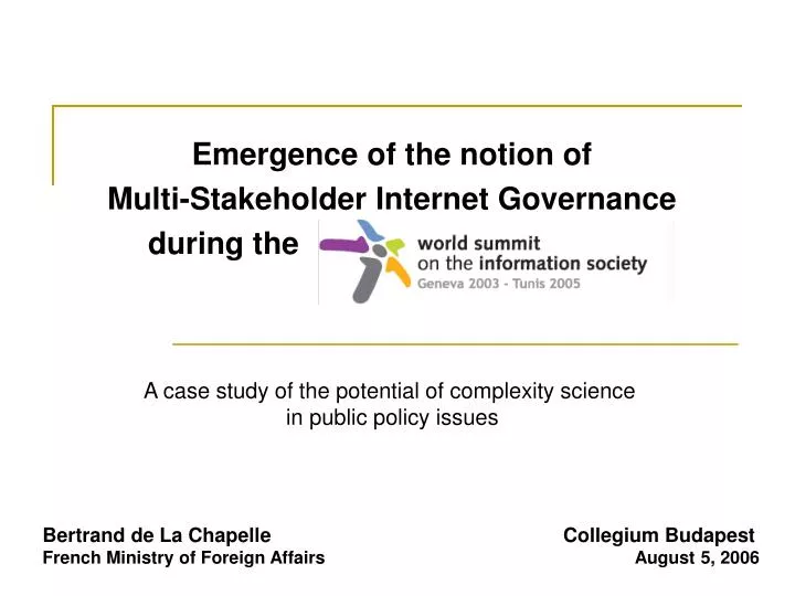 emergence of the notion of multi stakeholder internet governance during the