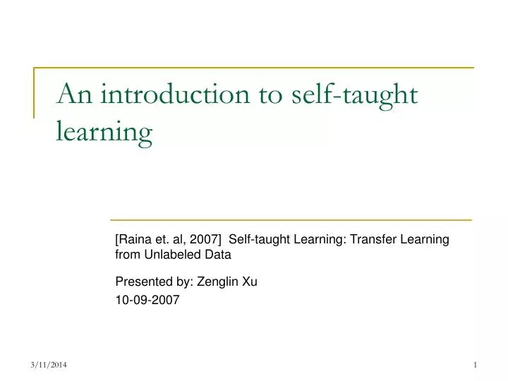 an introduction to self taught learning