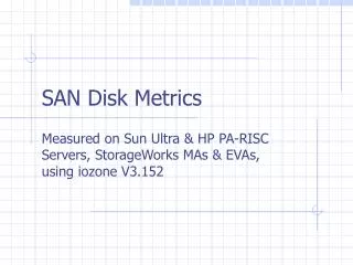 SAN Disk Metrics