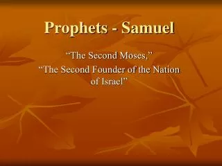 Prophets - Samuel