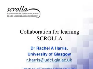 Collaboration for learning SCROLLA