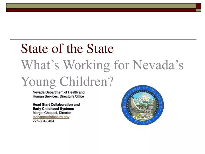 state of the state what s working for nevada s young children