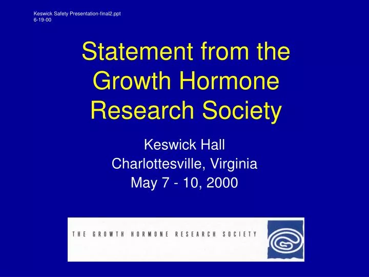 statement from the growth hormone research society