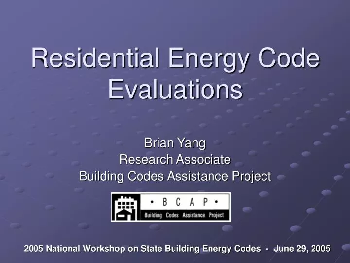 residential energy code evaluations