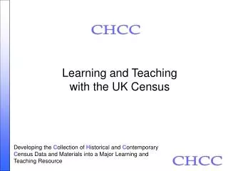 Learning and Teaching with the UK Census