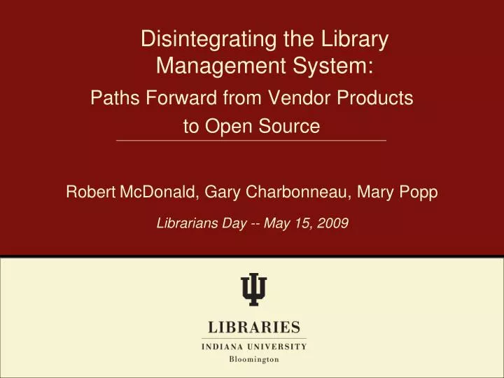 disintegrating the library management system