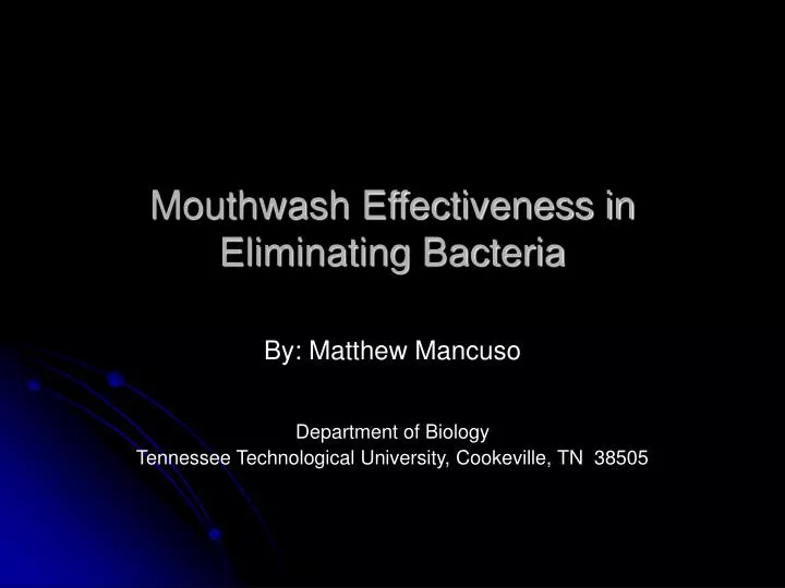 mouthwash effectiveness in eliminating bacteria