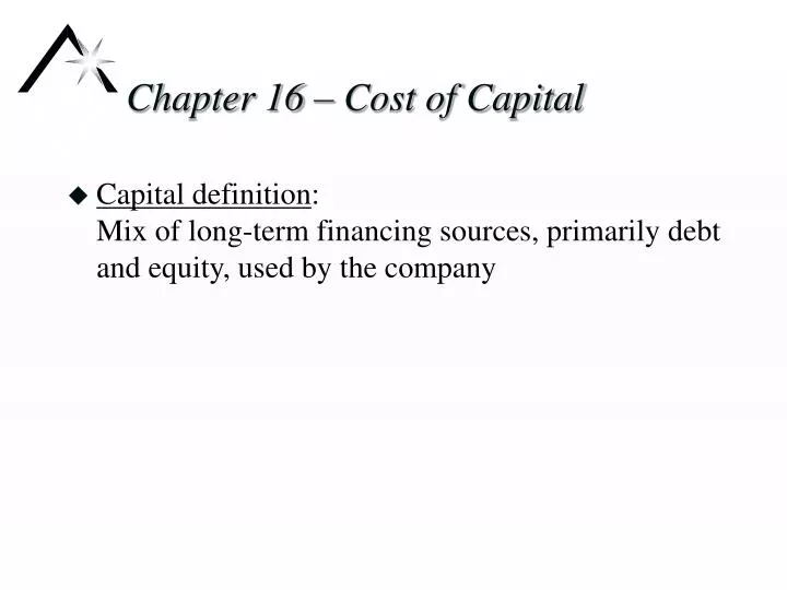 chapter 16 cost of capital