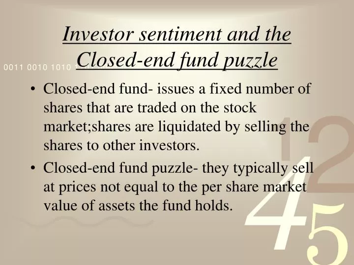 investor sentiment and the closed end fund puzzle