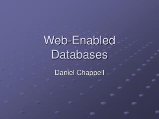 Web-Enabled Databases