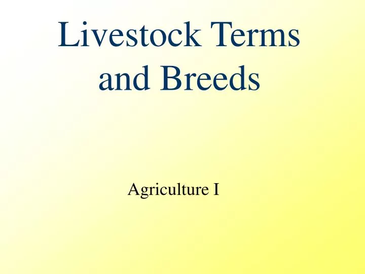 livestock terms and breeds