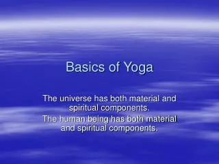 Basics of Yoga