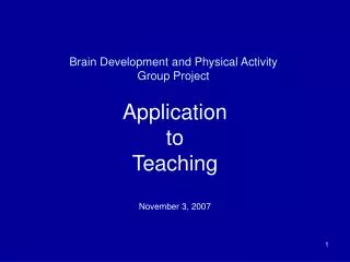 Brain Development and Physical Activity Group Project