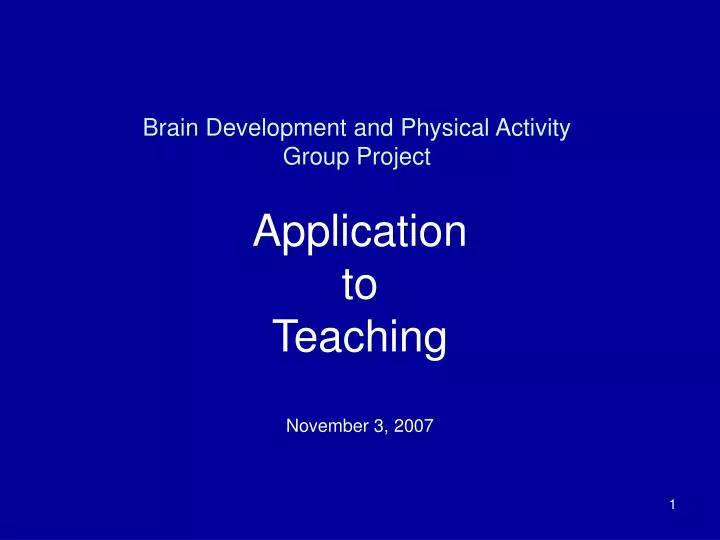 brain development and physical activity group project